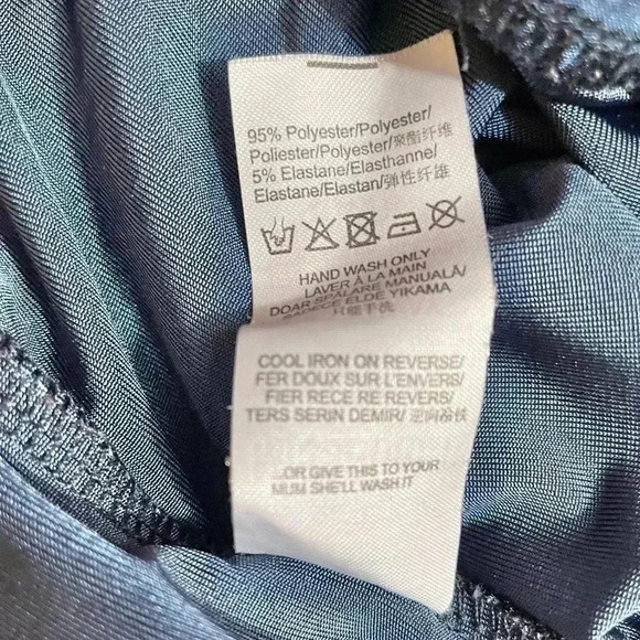 Carli Bybel x Missguided Navy with Pink Stripe Slinky Leggings Size US 6 - Picture 7 of 7